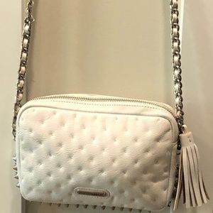 Rebecca Minkoff white studded chain handle bag